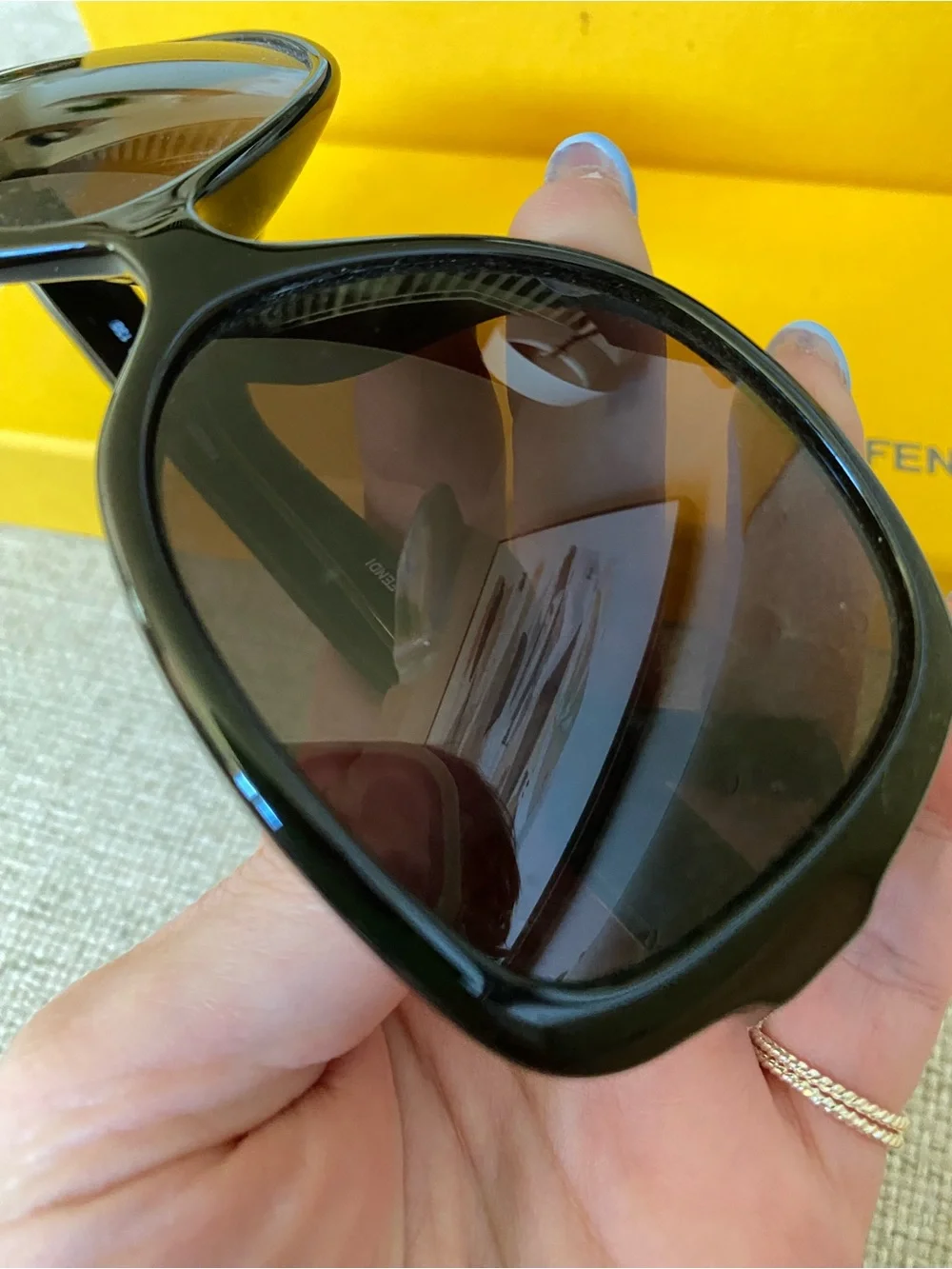 NWB Fendi FS5227 Black Oversized Butterfly Sunglasses